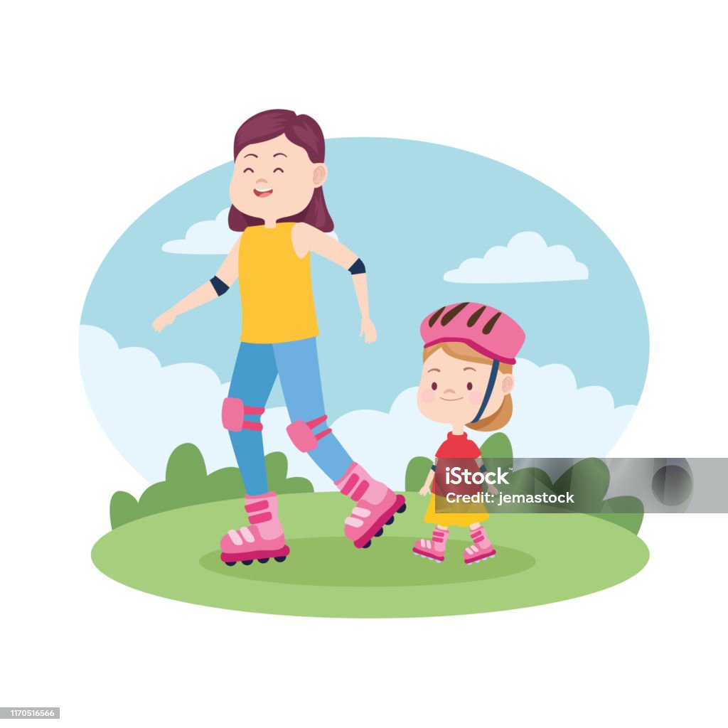 Gia Đình Mẹ Đơn Thân Với Phim Hoạt Hình Trẻ Em Hình minh họa Sẵn ...