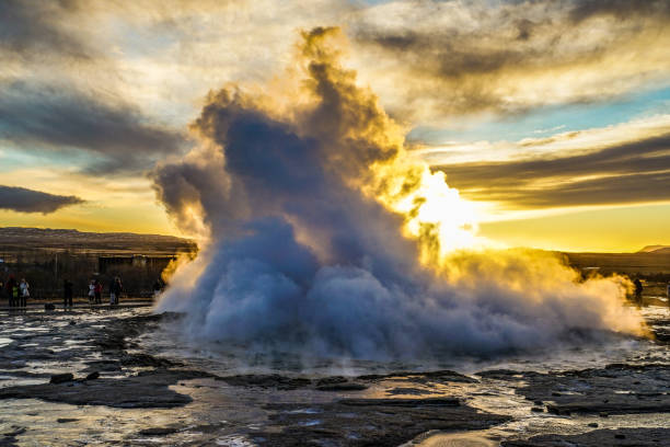 istock Geysir geyser and sunrise (Iceland) 1170516746
