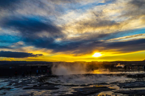 istock Geysir geyser and sunrise (Iceland) 1170517356