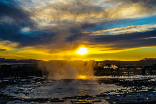 istock Geysir geyser and sunrise (Iceland) 1170517374