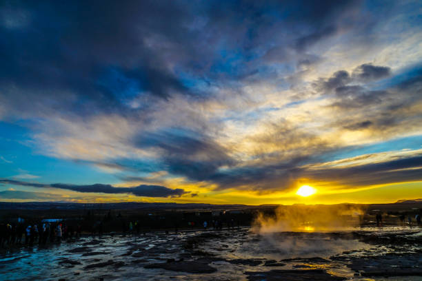 istock Geysir geyser and sunrise (Iceland) 1170517384