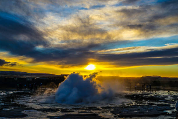 istock Geysir geyser and sunrise (Iceland) 1170517416