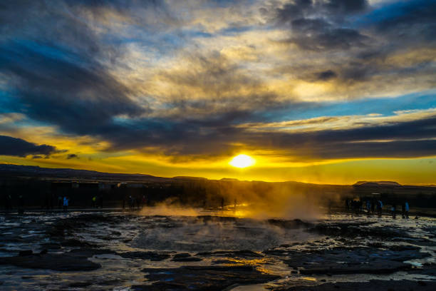 istock Geysir geyser and sunrise (Iceland) 1170517465