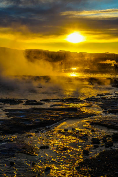 istock Geysir geyser and sunrise (Iceland) 1170517503