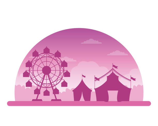 istock Circus festival fair silhouette scenery 1170521040