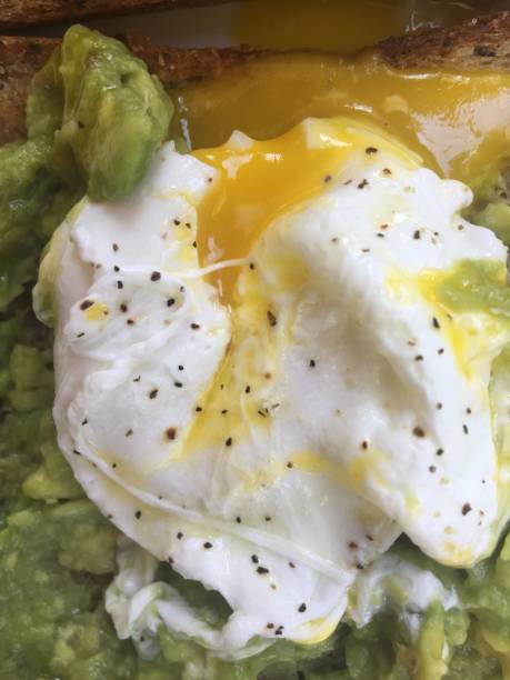 Avocado toast with poached eggs
