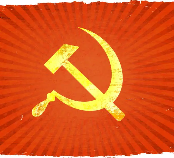 Vector illustration of CCCP Soviet Union Communist insignia on royalty free vector Background