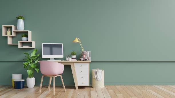 istock Office room with a pastel background. 1170529120