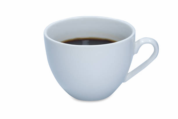 istock White cup of hot black coffee isolated on white background. 1170529827