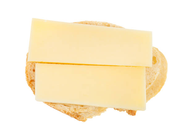 istock open sandwich with bread and two slices of cheese 1170538524