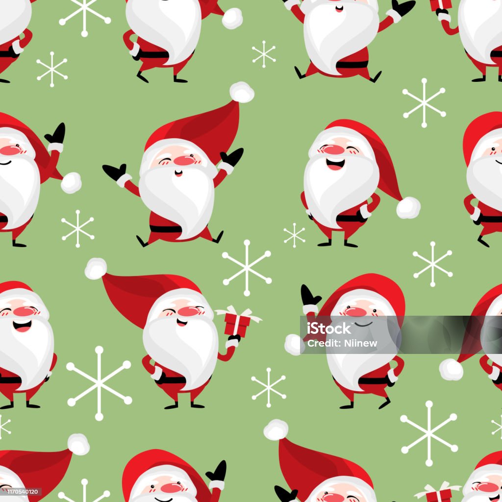Ông Già Noel Với Những Bông Tuyết Hoa Văn Liền Mạch Dễ Thương Ngày ...