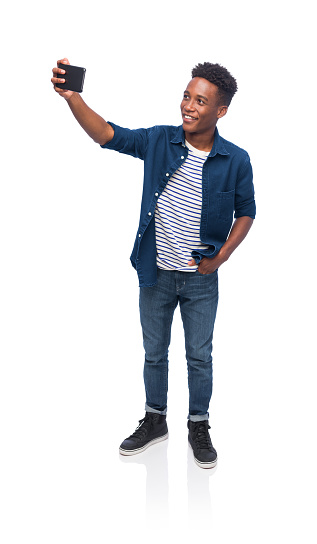 Smart Phone, Young People, One Person, Selfie, Afro-caribbean, Happy,
