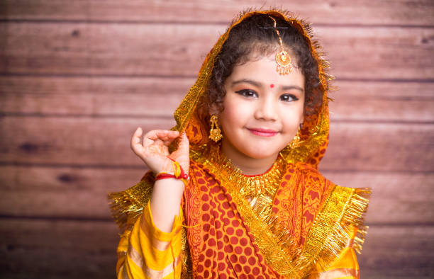istock Little girl dressed up as Radha 1170542225