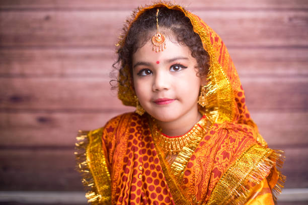 istock Little girl dressed up as Radha 1170543130