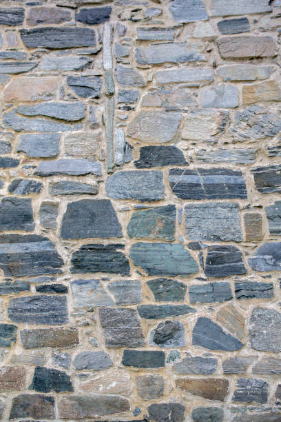 Old Stone wall detail of church wall background pattern Old Stone wall detail of church wall background pattern - Taken on the outside of the Cathedral in downtown Stavanger Norway, this vertical old stone wall background texture wallpaper is very old. - The mostly gray stones make a perfect backdrop with lots of copyspace. A great grunge Background Texture Pattern, or Graphic Element Wallpaper for poster design. stavanger cathedral stock pictures, royalty-free photos & images