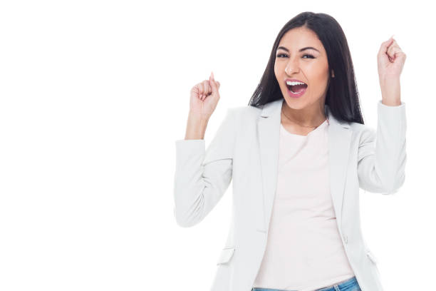 istock Beautiful female wearing nice clothes - excited 1170545423