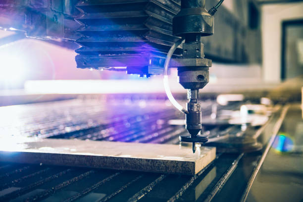 istock Water jet cutter machine cutting steel plate 1170547312