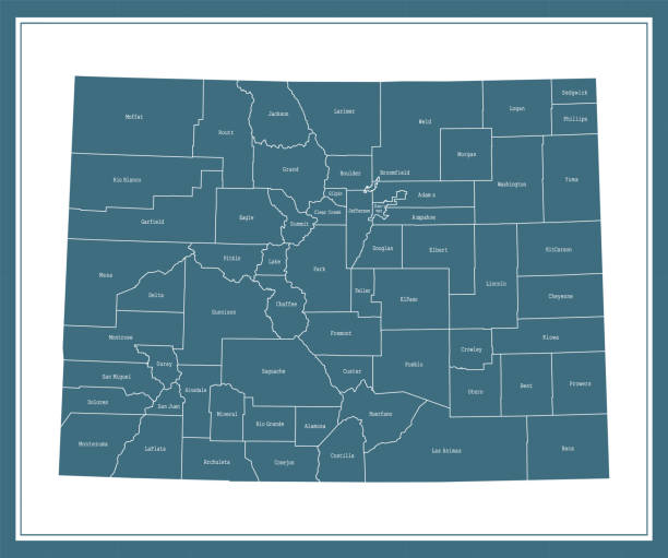 ilustrações de stock, clip art, desenhos animados e ícones de colorado counties map printable - arizona map outline silhouette