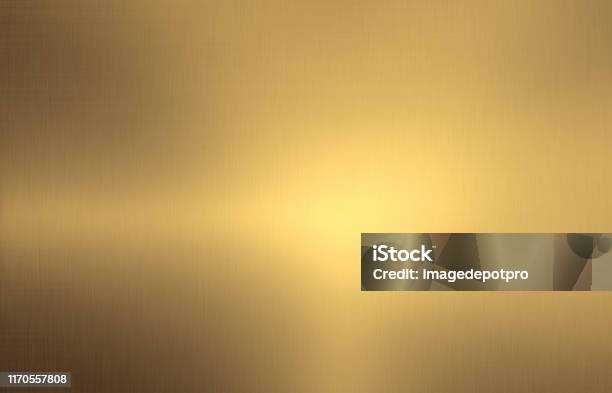 Shiny Brushed Gold Color Metal Background Stock Photo - Download Image Now - Gold - Metal, Gold Colored, Backgrounds