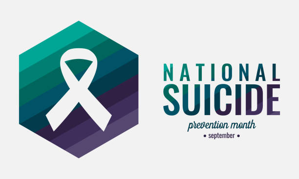 illustrazioni stock, clip art, cartoni animati e icone di tendenza di mese nazionale di prevenzione del suicidio - suicidio