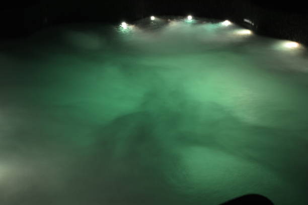 istock Closeup on a spa with interior lighting at night 1170562054