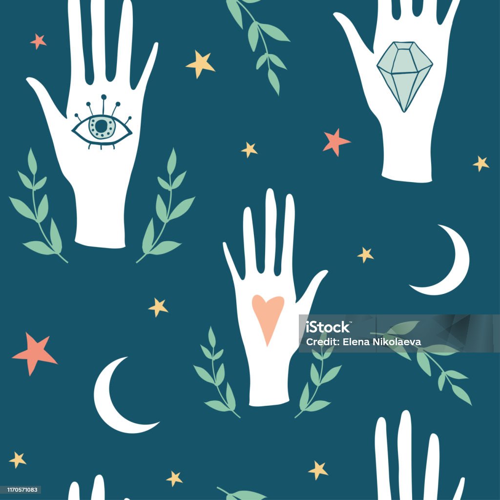 Vector Witch Magic Seamless Pattern Stock Illustration - Download Image ...