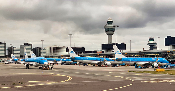 2019/0714 - Schiphol, Netherlands - KLM planes in Schiphol Airport, Amsterdam