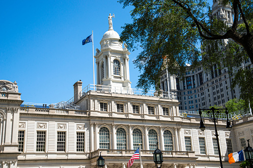 The city hall of New York on a clear day