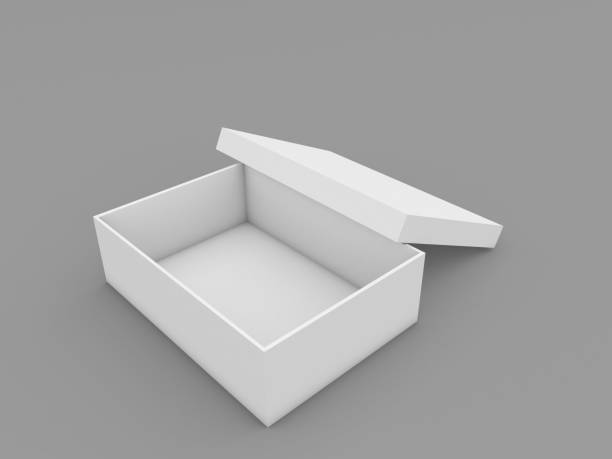 istock Paper box mock up on gray background. 1170581698