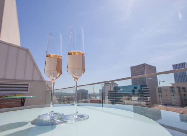 istock Champagne in a roof bar 1170582808