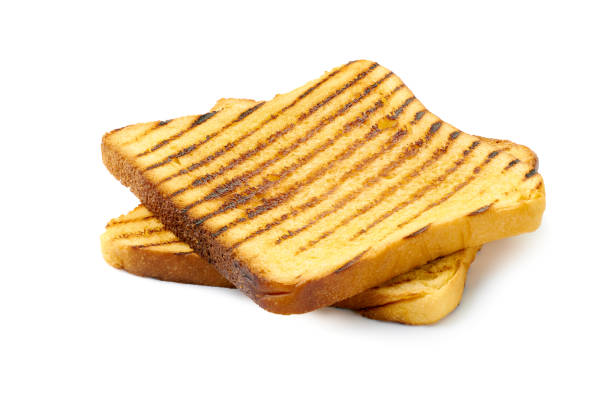 istock Two slices of roasted toast bread on white 1170583896