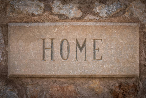 istock Spanish Villa Stone Home Sign 1170583981