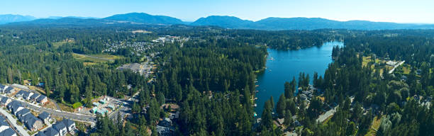 sammamish washington eua pine lake neighborhood vista panorâmica aérea - pine - fotografias e filmes do acervo