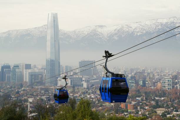 istock Santiago de Chile cityscape with cable car 1170603883