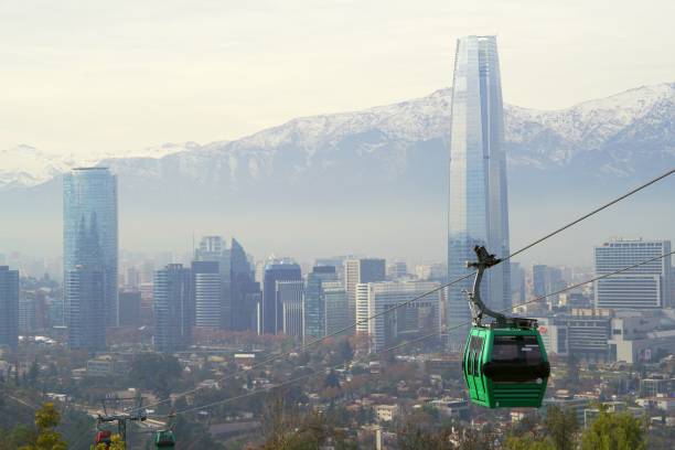 istock Santiago de Chile cityscape with cable car 1170603886