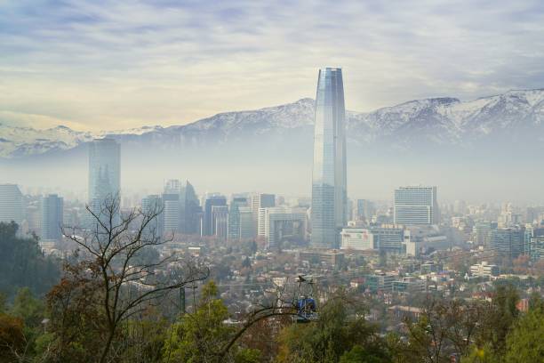 istock Santiago de Chile cityscape with cable car 1170603900