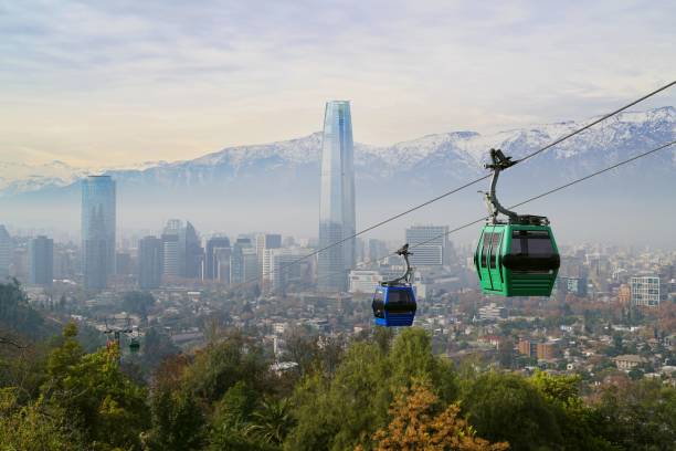 istock Santiago de Chile cityscape with cable car 1170603902
