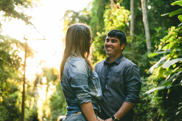 istock Couple traveler in nature park 1170616626