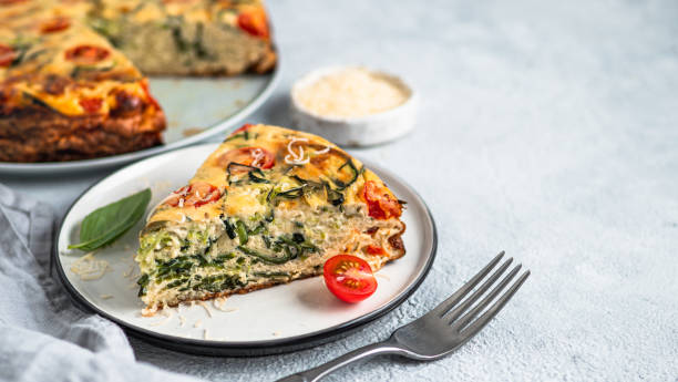 istock Piece of zucchini pie, copy space right 1170620636