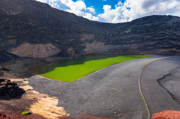 istock Green lagoon named Charco Verde, El Golfo, Lanzarote 1170625603