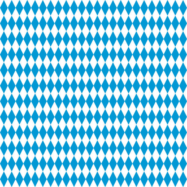 ilustraciones, imágenes clip art, dibujos animados e iconos de stock de patrón sin costuras vectorial a cuadros de diamante oktoberfest. bandera bavariana. azul blanco simple fondo tradicional. textil repetitivo. muestra de tela. papel de envoltura. impresión continua. octubre festival - pattern harlequin jester backgrounds