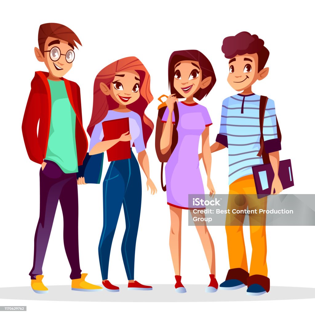 Ilustración de Vector Dibujos Animados Alegres Estudiantes Universitarios Conjunto y más Vectores Libres de Derechos de Adolescente - iStock Ilustración de Vector Dibujos Animados Alegres Estudiantes Universitarios Conjunto y más Vectores Libres de Derechos de Adolescente - iStock