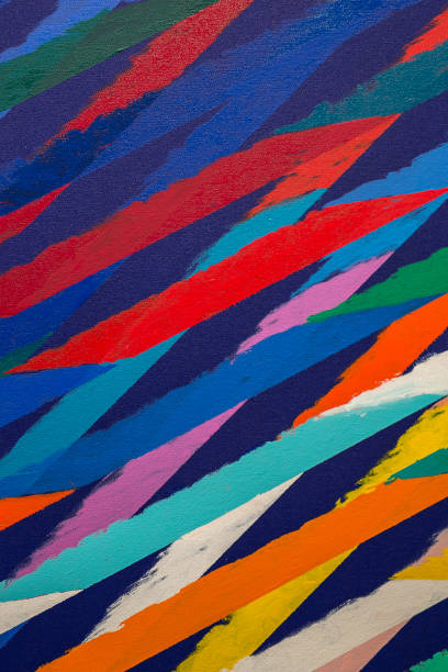 抽象絵画アート:赤、青、緑のような異なる色のパターンを持つストローク - paintbrush art and craft equipment painting acrylic painting ストックフォトと画像