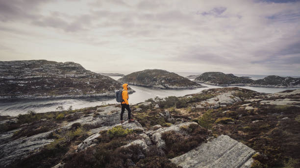 istock Man travel adventures: mountain hiking in Norway 1170633957