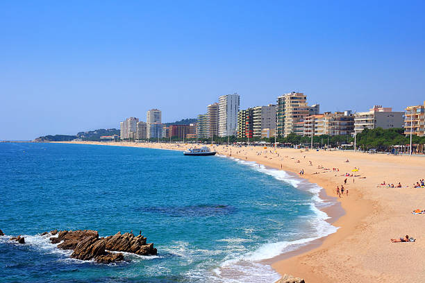 Platja d'Aro beach (Costa Brava, Spain) stock photo
