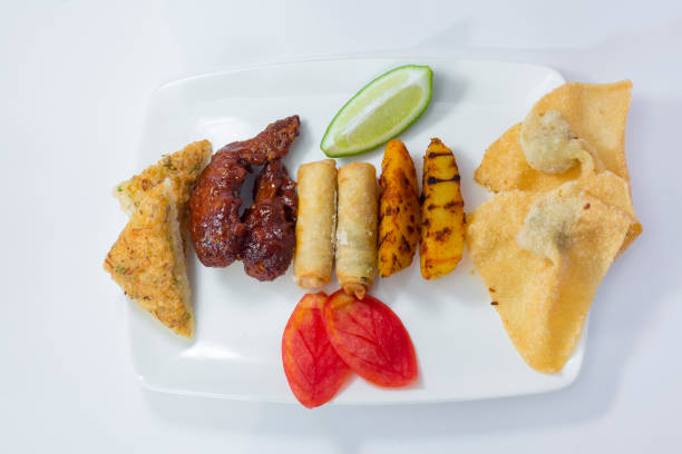 istock Auonthon, Spring roll, Prawn Toast, Grilled Potato and Buffalo wings Platter. 1170637849