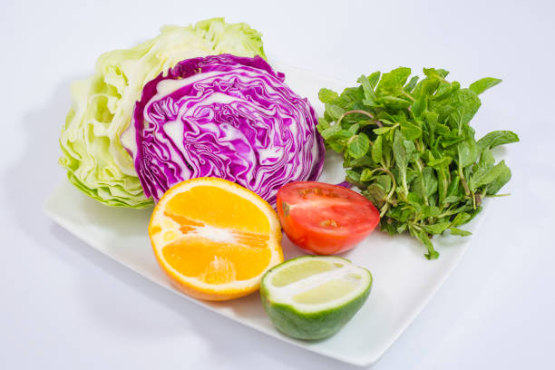 Dietary salad with the chinese cabbage and onion
