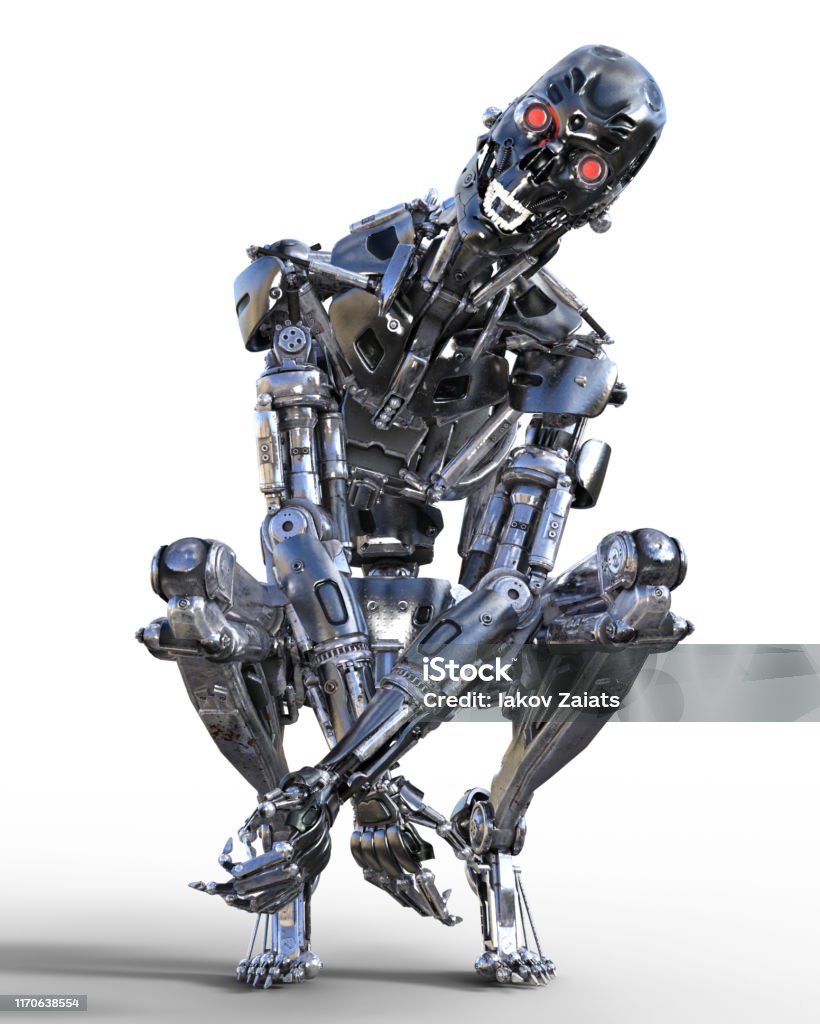 Prohibición Soldado Competencia Metal Completo Loco Artificial Intillect Robot Cyborg Okupas 3d Render Foto  de stock y más banco de imágenes de Acero - iStock