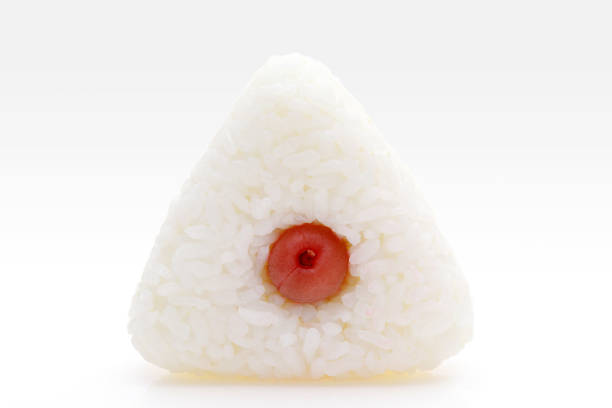 Onigiri, Japanese food, Japanese rice ball, rice triangle with nori and umeboshi