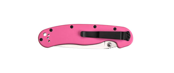 istock Penknife isolate on white background. Modern pink folding knife. 1170642626
